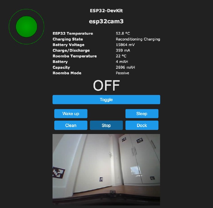 Tasmota Web Interface with Roomba controls